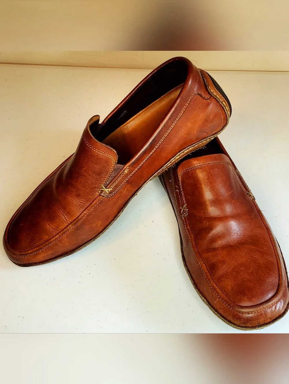 Cole Haan Mens 10 M Loafer NikeAir Brown Leather Slip On Casual Business
